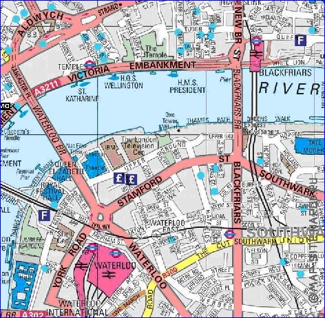 carte de Londres en anglais