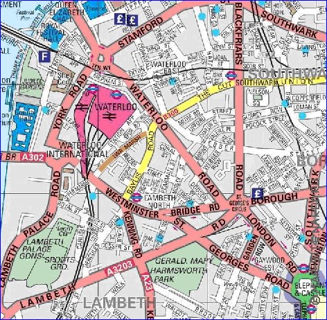 carte de Londres en anglais