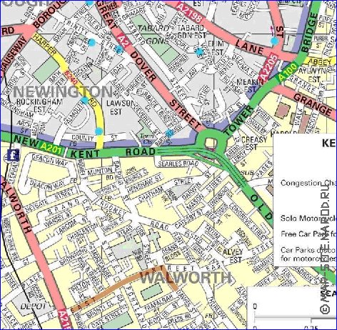 carte de Londres en anglais