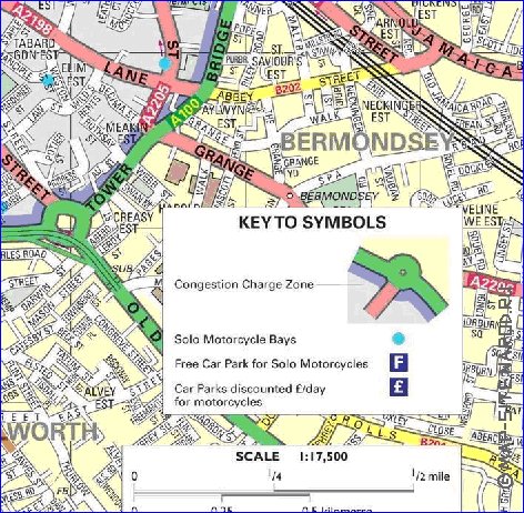 carte de Londres en anglais