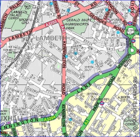 carte de Londres en anglais