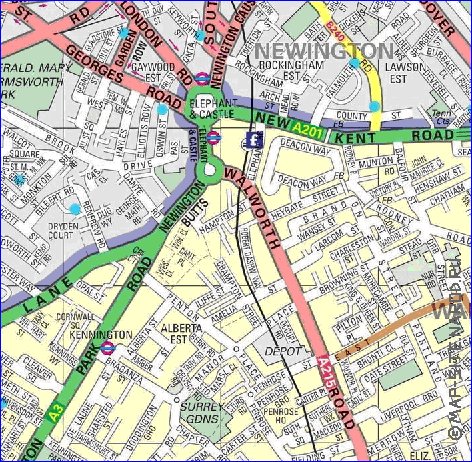 carte de Londres en anglais