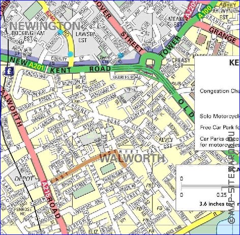 carte de Londres en anglais