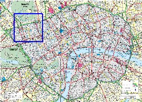 carte de Londres en anglais