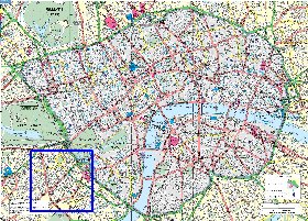 carte de Londres en anglais