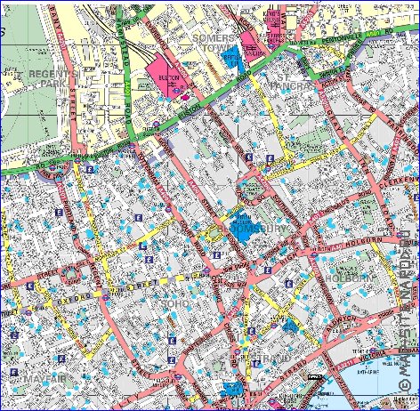 carte de Londres en anglais