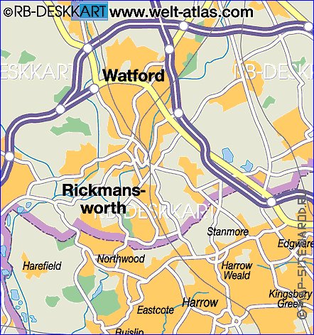 mapa de Londres em alemao