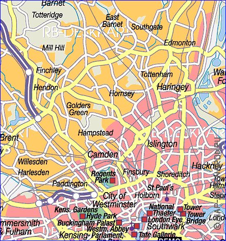 carte de Londres en allemand