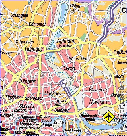 carte de Londres en allemand