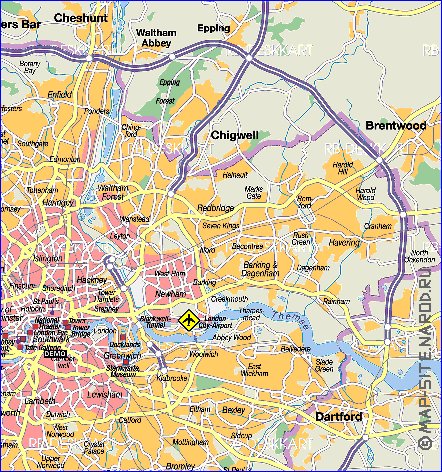 carte de Londres en allemand