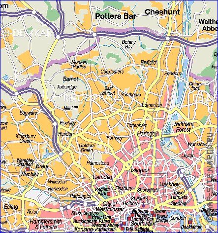 mapa de Londres em alemao