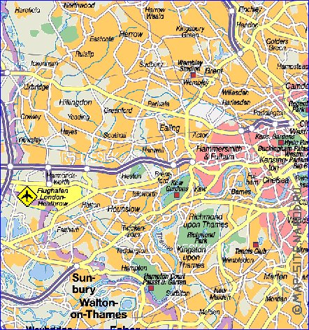 carte de Londres en allemand