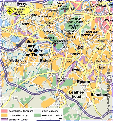 carte de Londres en allemand