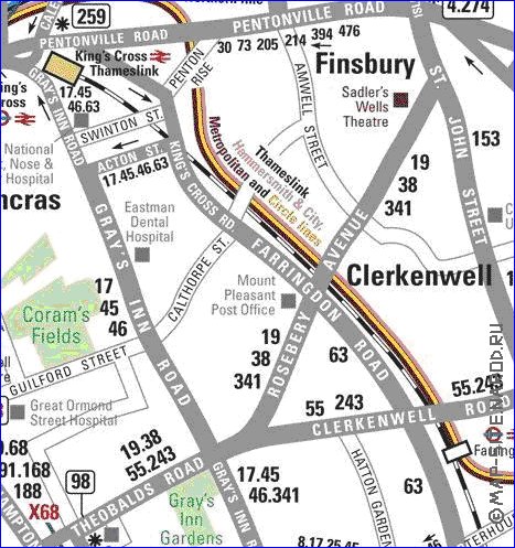 Transporte mapa de Londres