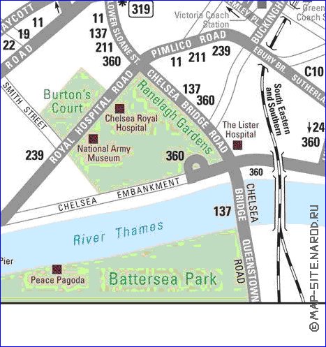 Transporte mapa de Londres