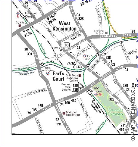 Transporte mapa de Londres