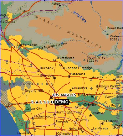 carte de Los Angeles en anglais