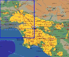 mapa de Los Angeles em ingles