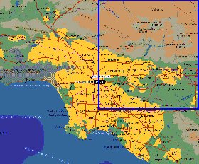 mapa de Los Angeles em ingles