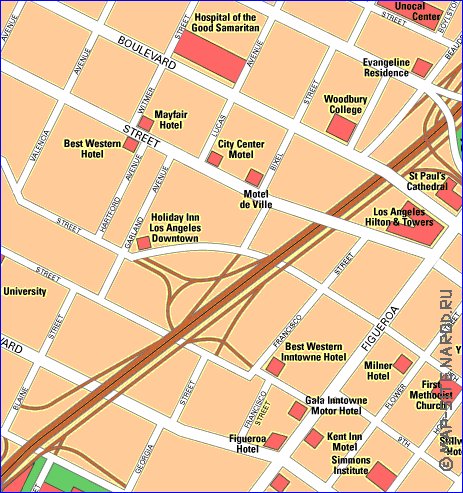 mapa de Los Angeles