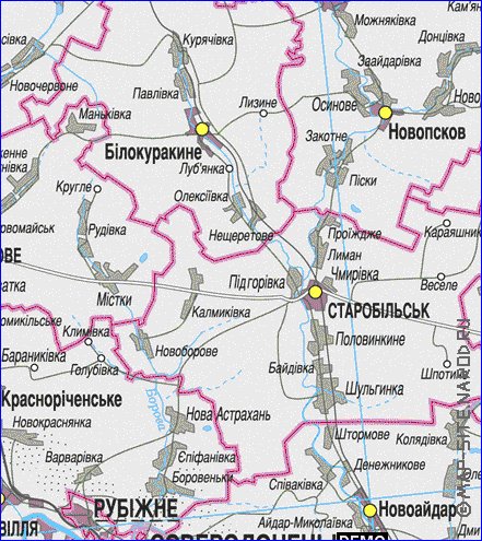 mapa de Luhansk
