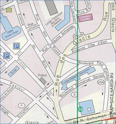 mapa de  cidade Luxemburgo