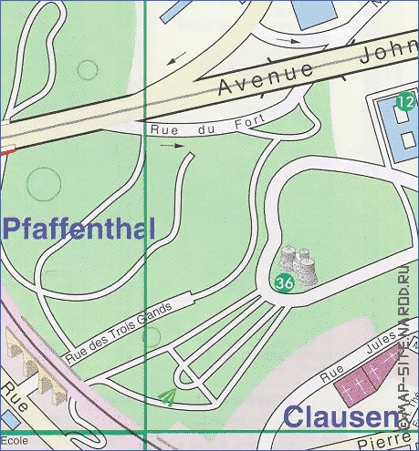 mapa de  cidade Luxemburgo