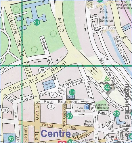 mapa de  cidade Luxemburgo