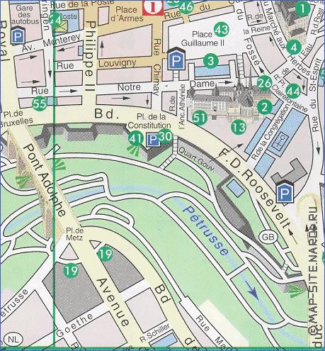 carte de  ville Luxembourg