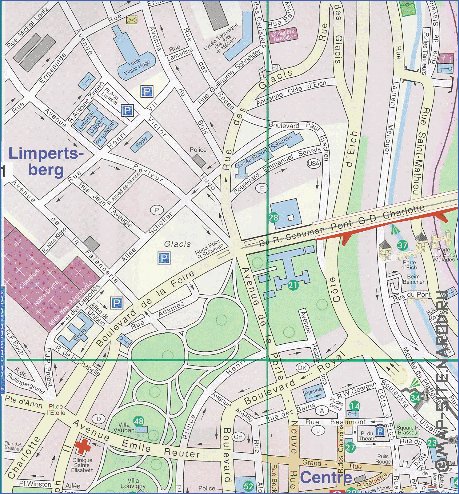 mapa de  cidade Luxemburgo