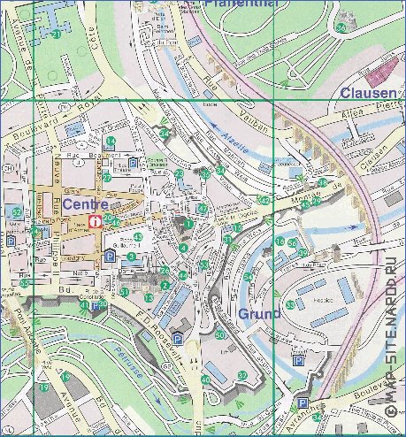 mapa de  cidade Luxemburgo