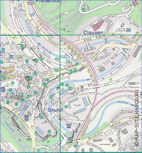 mapa de  cidade Luxemburgo