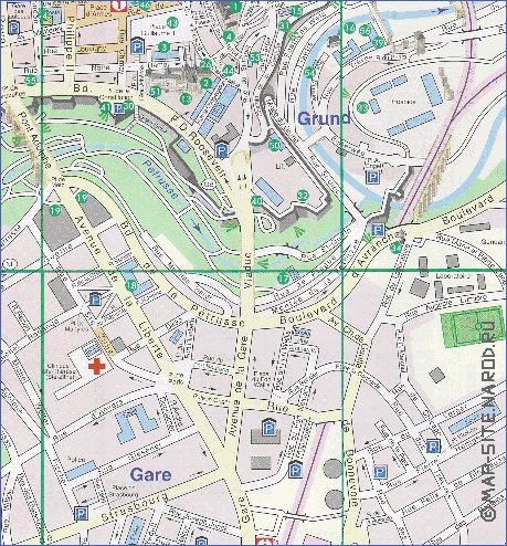 mapa de  cidade Luxemburgo