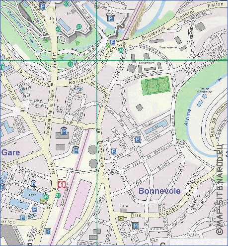 mapa de  cidade Luxemburgo