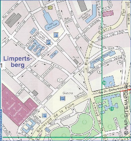 mapa de  cidade Luxemburgo