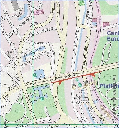 mapa de  cidade Luxemburgo