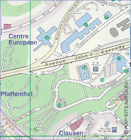 mapa de  cidade Luxemburgo