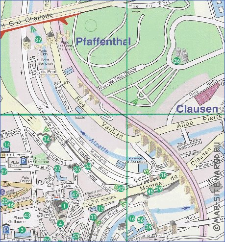 carte de  ville Luxembourg