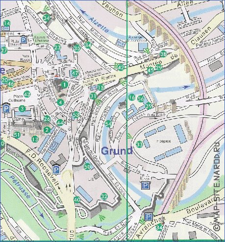 mapa de  cidade Luxemburgo