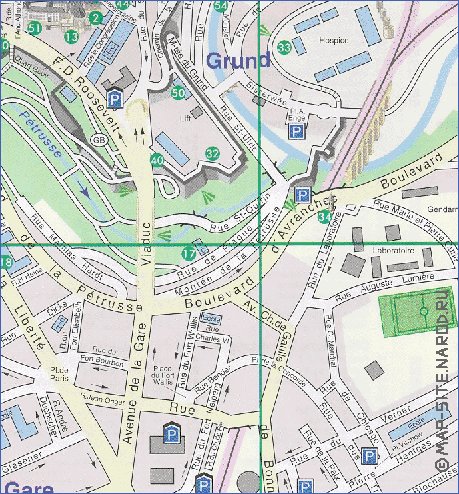 mapa de  cidade Luxemburgo