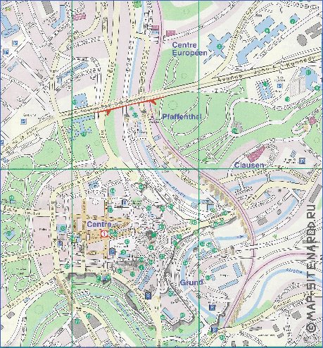 carte de  ville Luxembourg