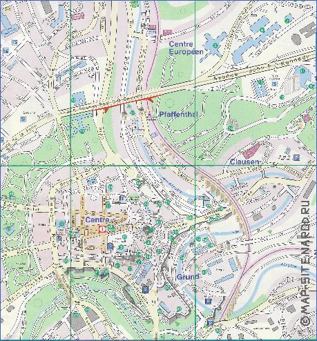 mapa de  cidade Luxemburgo