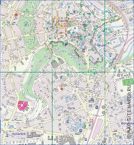 mapa de  cidade Luxemburgo