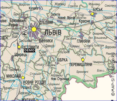 carte de Oblast de Lviv