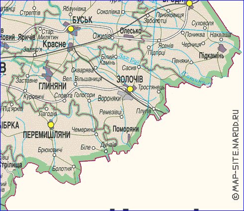 carte de Oblast de Lviv